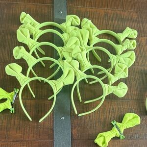 SHREK OGRE EARS HEADBANDS LOT OF 11 Plus 2 sets of CLIP IN EARS